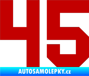 Samolepka Startovní číslo 45 tmavě červená