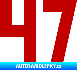 Samolepka Startovní číslo 47 tmavě červená