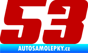 Samolepka Startovní číslo 53 typ 6 tmavě červená