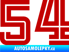 Samolepka Startovní číslo 54 typ 7 tmavě červená