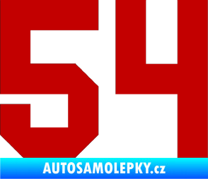 Samolepka Startovní číslo 54 tmavě červená