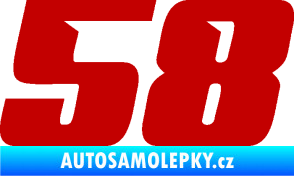 Samolepka Startovní číslo 58 typ 6 tmavě červená