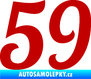 Samolepka Startovní číslo 59 typ 3 tmavě červená