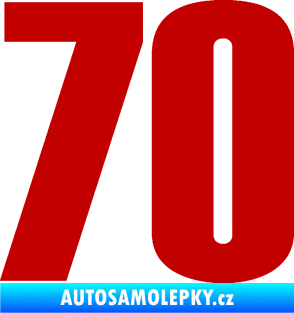 Samolepka Startovní číslo 70 typ 2         tmavě červená