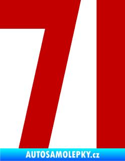 Samolepka Startovní číslo 71 tmavě červená