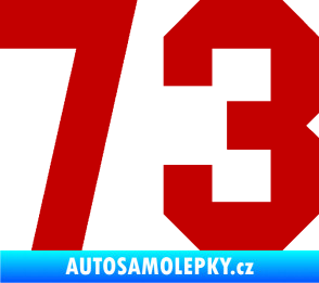 Samolepka Startovní číslo 73 tmavě červená