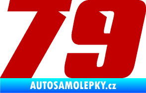 Samolepka Startovní číslo 79 typ 6 tmavě červená
