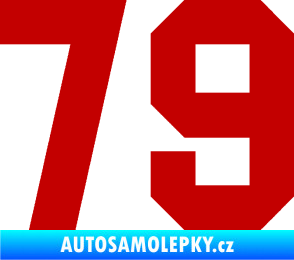 Samolepka Startovní číslo 79 tmavě červená