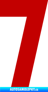 Samolepka Startovní číslo 7 tmavě červená