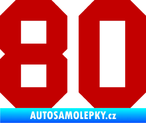 Samolepka Startovní číslo 80 tmavě červená