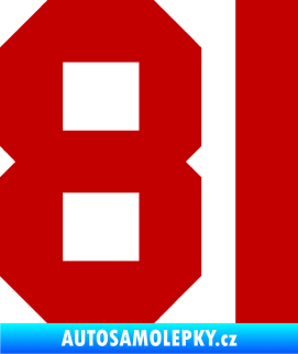 Samolepka Startovní číslo 81 tmavě červená