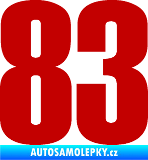 Samolepka Startovní číslo 83 typ 2   tmavě červená
