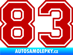Samolepka Startovní číslo 83 typ 4 tmavě červená