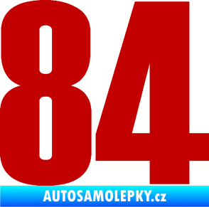 Samolepka Startovní číslo 84 typ 2    tmavě červená