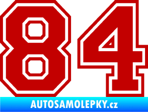 Samolepka Startovní číslo 84 typ 4 tmavě červená