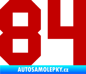 Samolepka Startovní číslo 84 tmavě červená