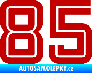 Samolepka Startovní číslo 85 typ 7 tmavě červená