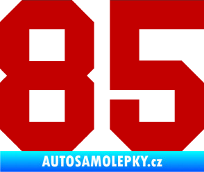 Samolepka Startovní číslo 85 tmavě červená