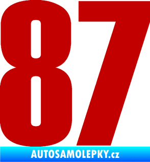 Samolepka Startovní číslo 87 typ 2       tmavě červená