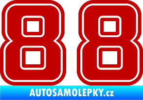 Samolepka Startovní číslo 88 typ 5 tmavě červená