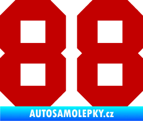 Samolepka Startovní číslo 88 tmavě červená