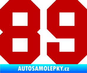 Samolepka Startovní číslo 89 tmavě červená