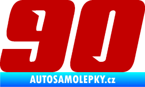Samolepka Startovní číslo 90 typ 6 tmavě červená