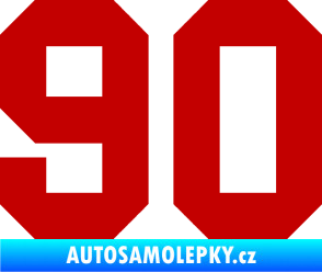 Samolepka Startovní číslo 90 tmavě červená