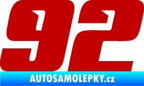 Samolepka Startovní číslo 92 typ 6 tmavě červená