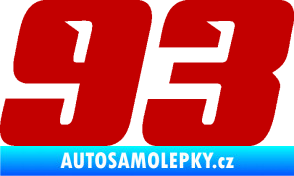 Samolepka Startovní číslo 93 typ 6 tmavě červená