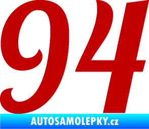 Samolepka Startovní číslo 94 typ 3    tmavě červená