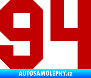 Samolepka Startovní číslo 94 tmavě červená