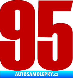 Samolepka Startovní číslo 95 typ 2     tmavě červená