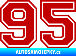 Samolepka Startovní číslo 95 typ 4 tmavě červená