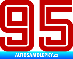 Samolepka Startovní číslo 95 typ 7 tmavě červená