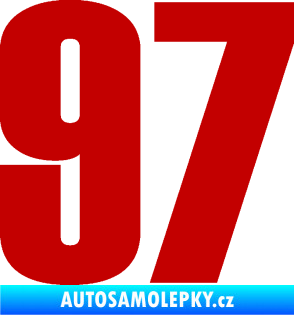 Samolepka Startovní číslo 97 typ 2 tmavě červená