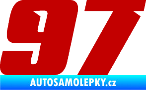 Samolepka Startovní číslo 97 typ 6 tmavě červená