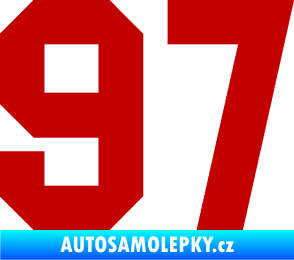 Samolepka Startovní číslo 97 tmavě červená