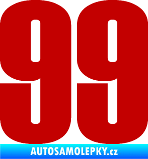 Samolepka Startovní číslo 99 typ 2      tmavě červená