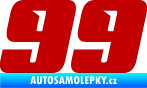 Samolepka Startovní číslo 99 typ 6 tmavě červená