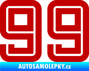 Samolepka Startovní číslo 99 typ 7 tmavě červená