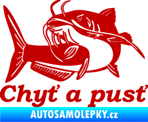 Samolepka Sumec 002 chyť a pusť levá tmavě červená