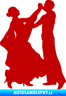 Samolepka Tanec 004 pravá společenský tanec pár tmavě červená
