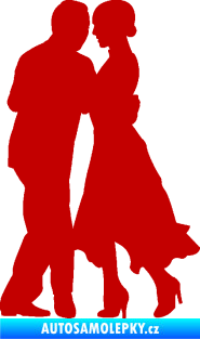Samolepka Tanec 012 levá tango tmavě červená