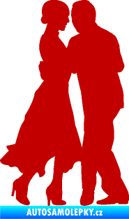 Samolepka Tanec 012 pravá tango tmavě červená