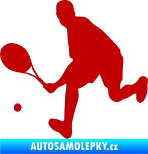 Samolepka Tenista 007 levá tmavě červená