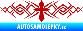 Samolepka Tetování 080 kříž tmavě červená