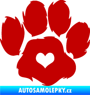 Samolepka Tlapka 006 pravá tmavě červená