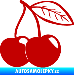 Samolepka Třešně 003 pravá tmavě červená