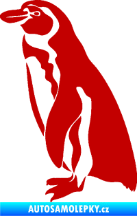 Samolepka Tučňák 001 levá tmavě červená